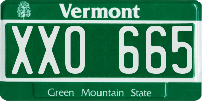 VT license plate XXO665
