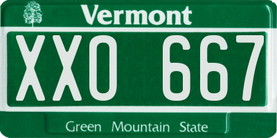 VT license plate XXO667