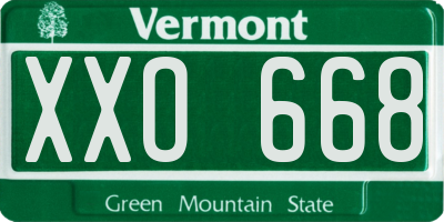VT license plate XXO668