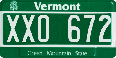 VT license plate XXO672