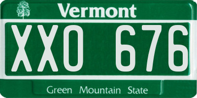 VT license plate XXO676