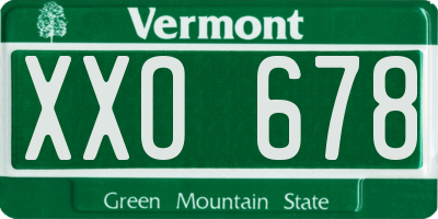 VT license plate XXO678