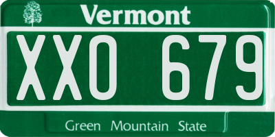 VT license plate XXO679