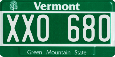 VT license plate XXO680