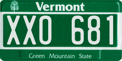 VT license plate XXO681