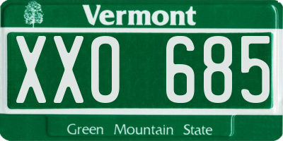 VT license plate XXO685
