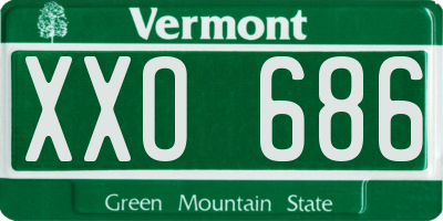 VT license plate XXO686