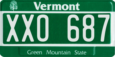 VT license plate XXO687