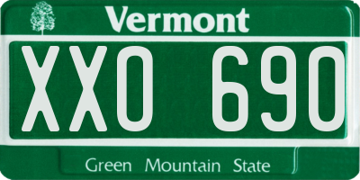 VT license plate XXO690