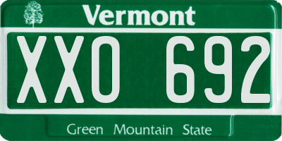 VT license plate XXO692