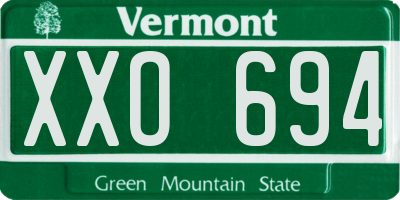 VT license plate XXO694