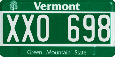 VT license plate XXO698