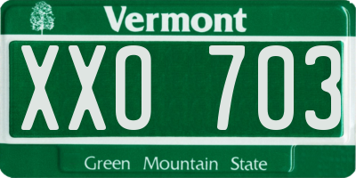 VT license plate XXO703