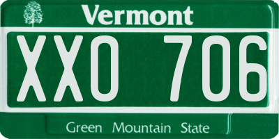 VT license plate XXO706