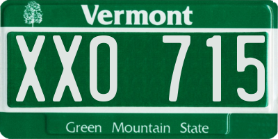 VT license plate XXO715