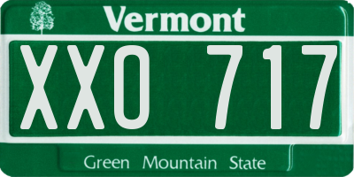 VT license plate XXO717