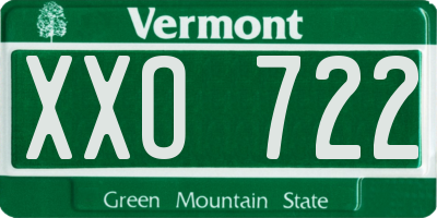 VT license plate XXO722