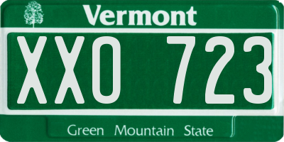 VT license plate XXO723