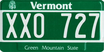 VT license plate XXO727