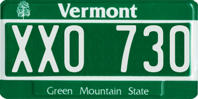 VT license plate XXO730