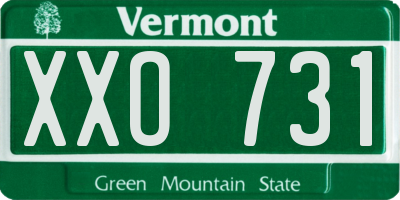 VT license plate XXO731