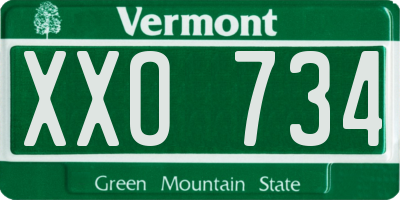 VT license plate XXO734