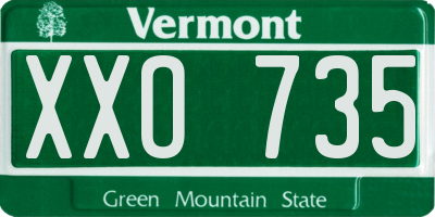 VT license plate XXO735
