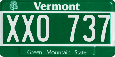 VT license plate XXO737