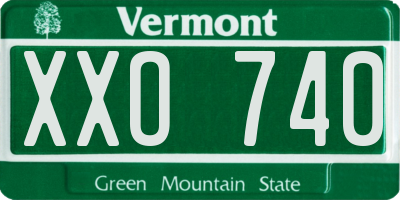VT license plate XXO740