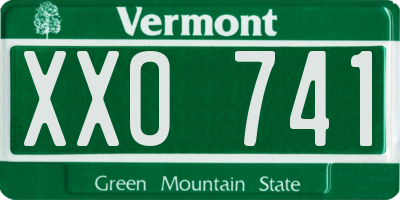 VT license plate XXO741