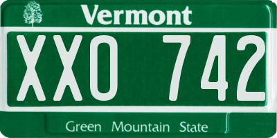VT license plate XXO742