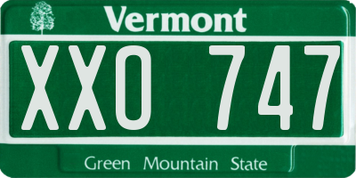 VT license plate XXO747