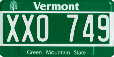 VT license plate XXO749