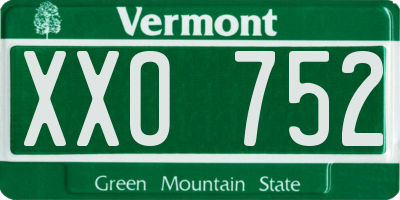 VT license plate XXO752