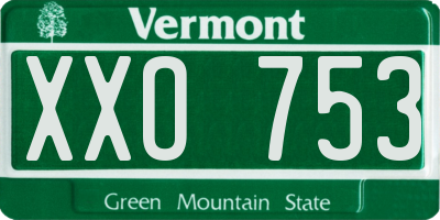 VT license plate XXO753