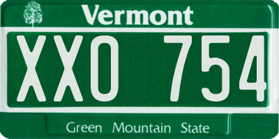 VT license plate XXO754
