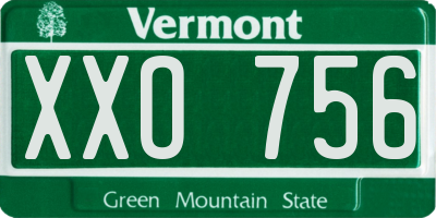 VT license plate XXO756