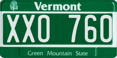 VT license plate XXO760