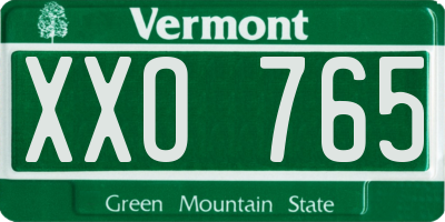 VT license plate XXO765