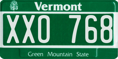 VT license plate XXO768
