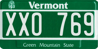 VT license plate XXO769