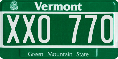 VT license plate XXO770