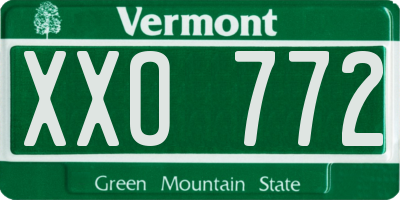 VT license plate XXO772