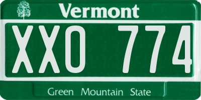 VT license plate XXO774