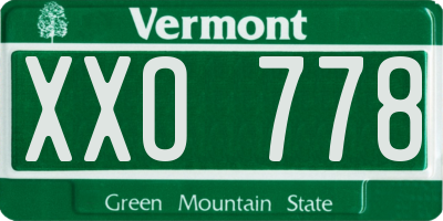 VT license plate XXO778