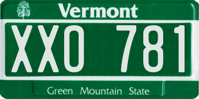 VT license plate XXO781