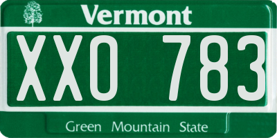 VT license plate XXO783