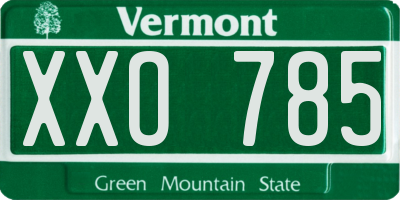 VT license plate XXO785