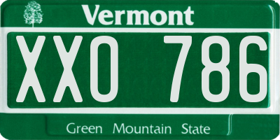VT license plate XXO786