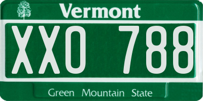 VT license plate XXO788
